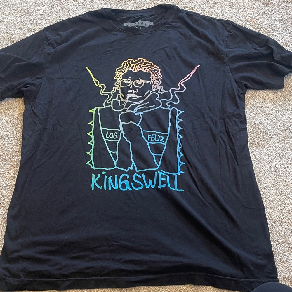 Kingswell Black T-Shirt with Vibrant Graphic
